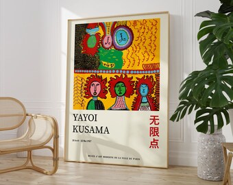 Yayoi Kusama Exhibition Poster, Japanese Decor (Digital Download)