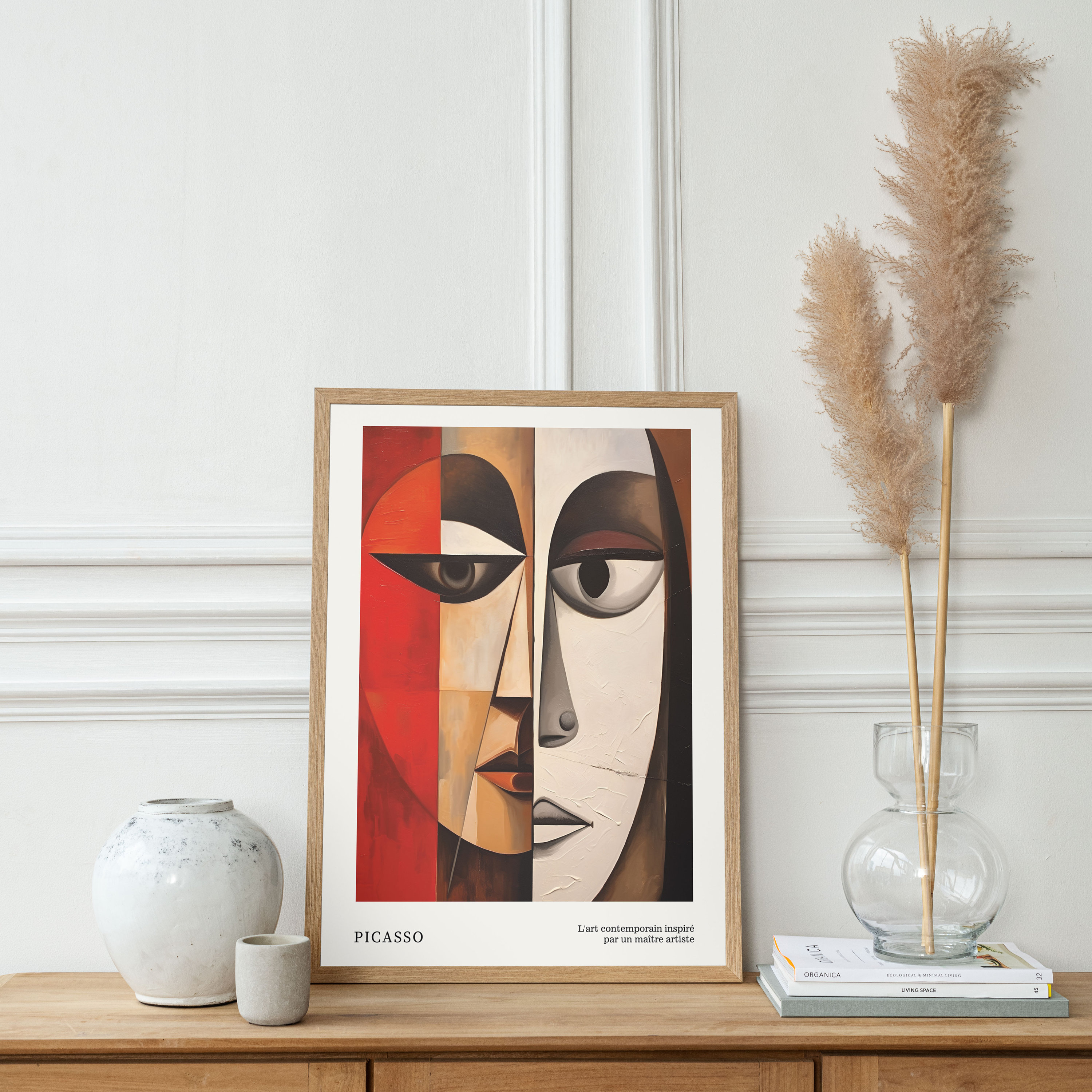 Pablo Picasso Inspired Geometric Faces Print, Vintage Abstract Art ...