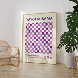 Yayoi Kusama Exhibition Poster, Gallery Wall Art, Kusama Print, Kusama Nets, Digital Download, Japanese Decor, Printable Minimalist Poster