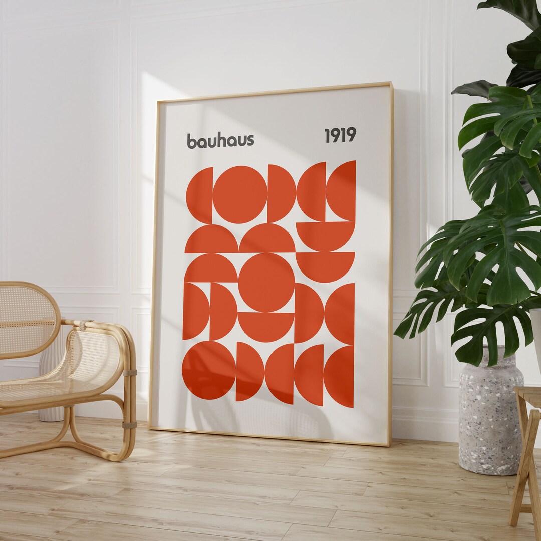 Bauhaus Exhibition Poster Print, Geometric Minimalist Wall Art (digital ...