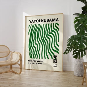 Cartel de exposición de Yayoi Kusama, Arte de pared de galería, Impresión de Kusama, Redes de Kusama, Descarga digital, Decoración japonesa, Cartel minimalista imprimible