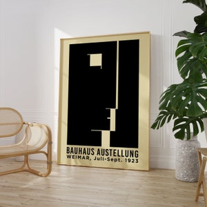 Black Bauhaus Exhibition Poster, Ausstellung Vintage Poster, Digital Download, Printable Wall Art, Minimalist Retro Wall Decor