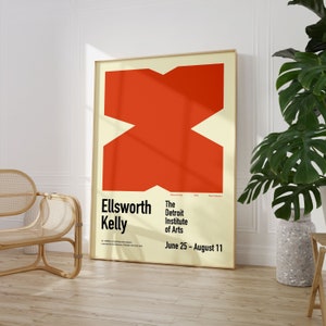 Ellsworth Kelly Exhibition Poster, Lithography, Abstract Geometric Art, Art Reproduction, Midcentury Print, High Quality Digital Download