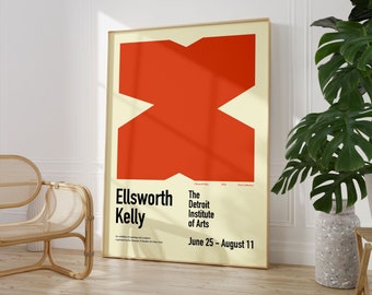 Ellsworth Kelly Exhibition Poster, Lithography, Abstract Geometric Art, Art Reproduction, Midcentury Print, High Quality Digital Download