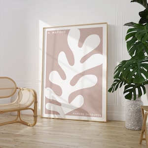 Matisse Poster, Matisse Cutouts Art Print, Pink Matisse Poster, Matisse Flower, Digital Download