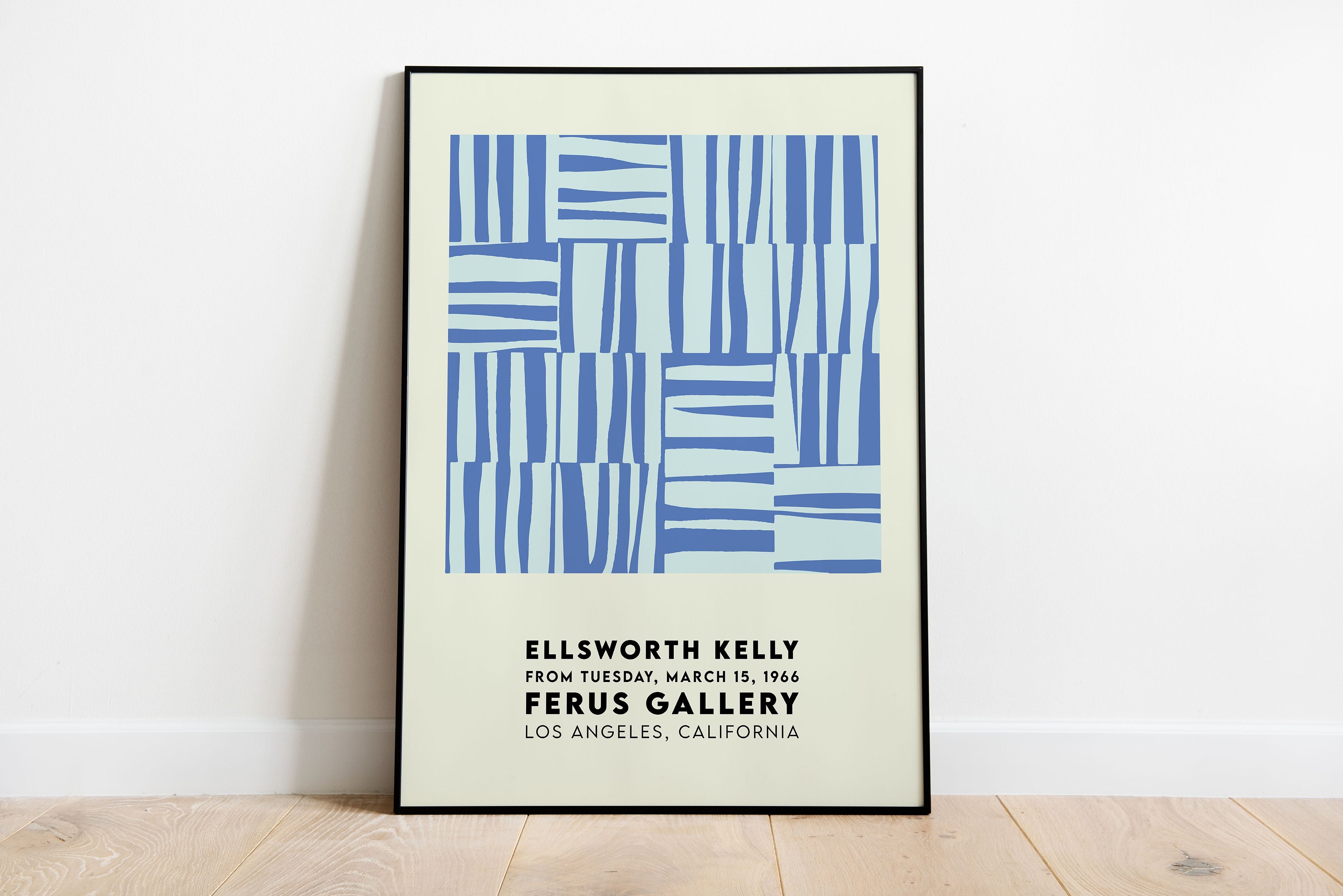 Ellsworth Kelly Exhibition Poster, Blue Stripes Print