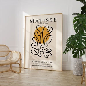 Matisse Abstract Poster, Matisse Yellow Wall Art, Exhibition Poster, Living Room Decor, Minimalist Wall Art, Digital Download