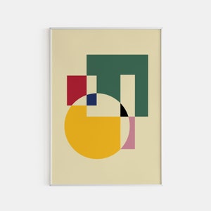 Bauhaus Geometric Art Print, Abstract Shapes, Vintage Museum Poster (Digital Download)