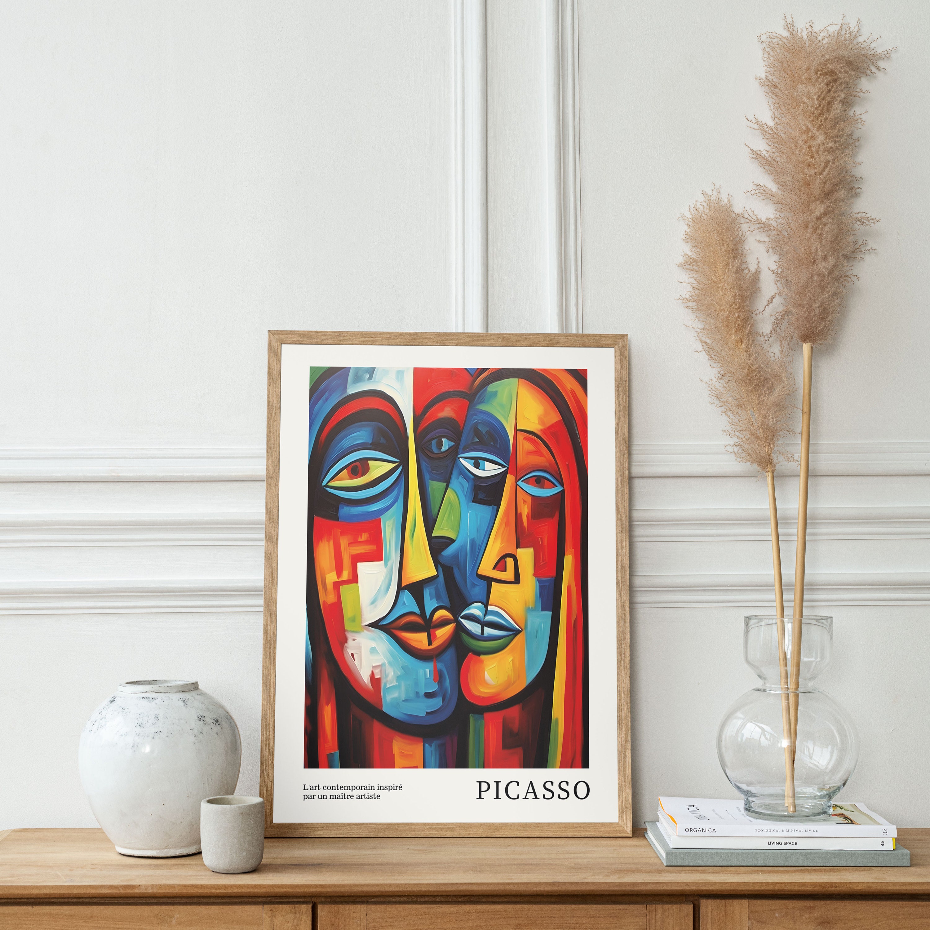 Pablo Picasso Inspired Faces Art Print, Vintage Abstract Poster