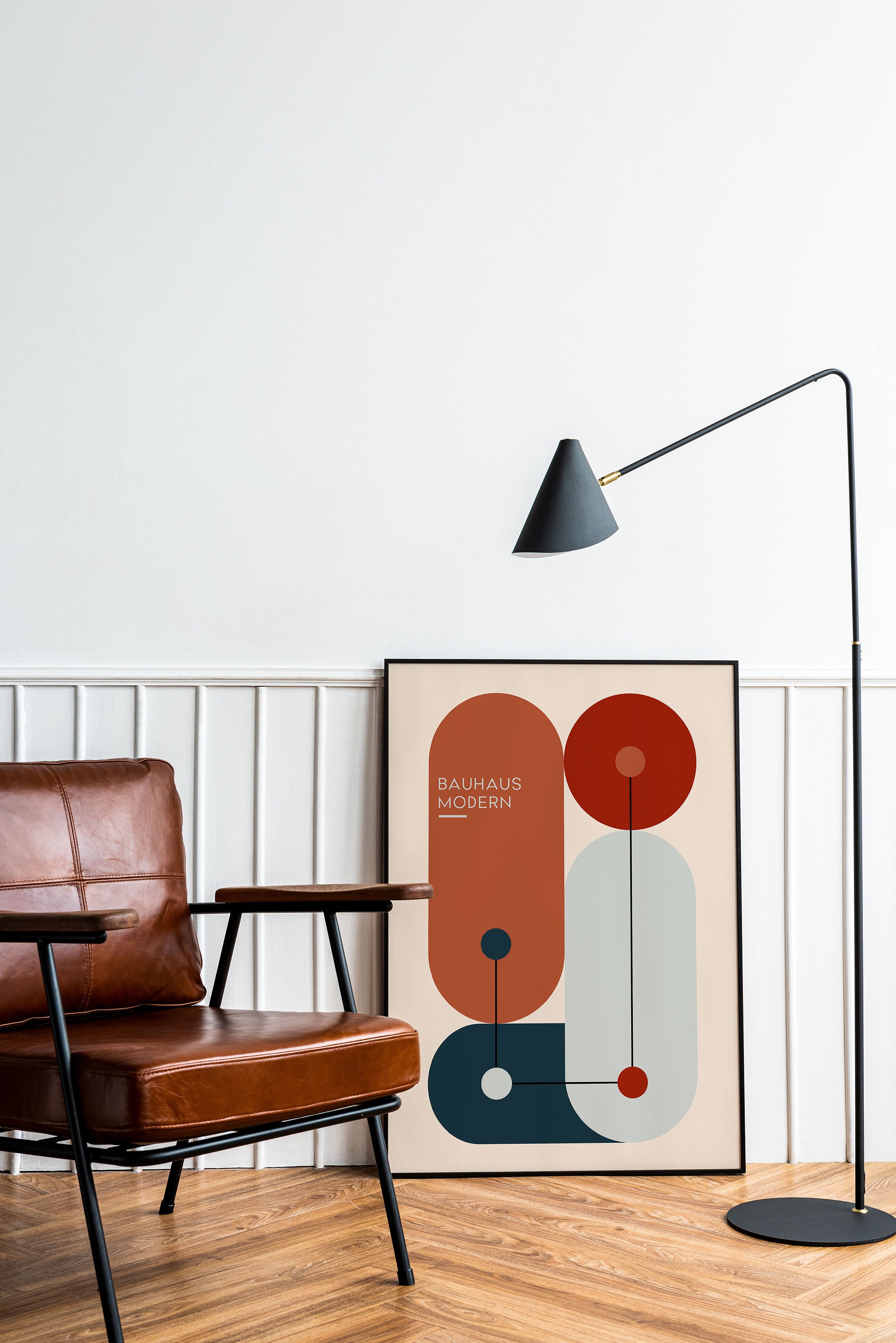 Bauhaus Exhibition Poster Print, Geometric Mid Century Modern Wall Art ...