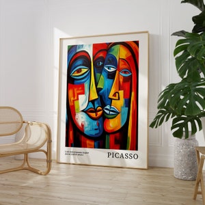 Pablo Picasso Digital Wall Art Print, Vintage Maximalist Abstract Geometric Faces Poster, Famous Artist Print, Instant Download