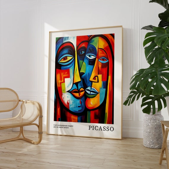 アート・デザイン・音楽 Viva Picasso Pablo Picasso Digital Wall Art Print, Vintage Maximalist