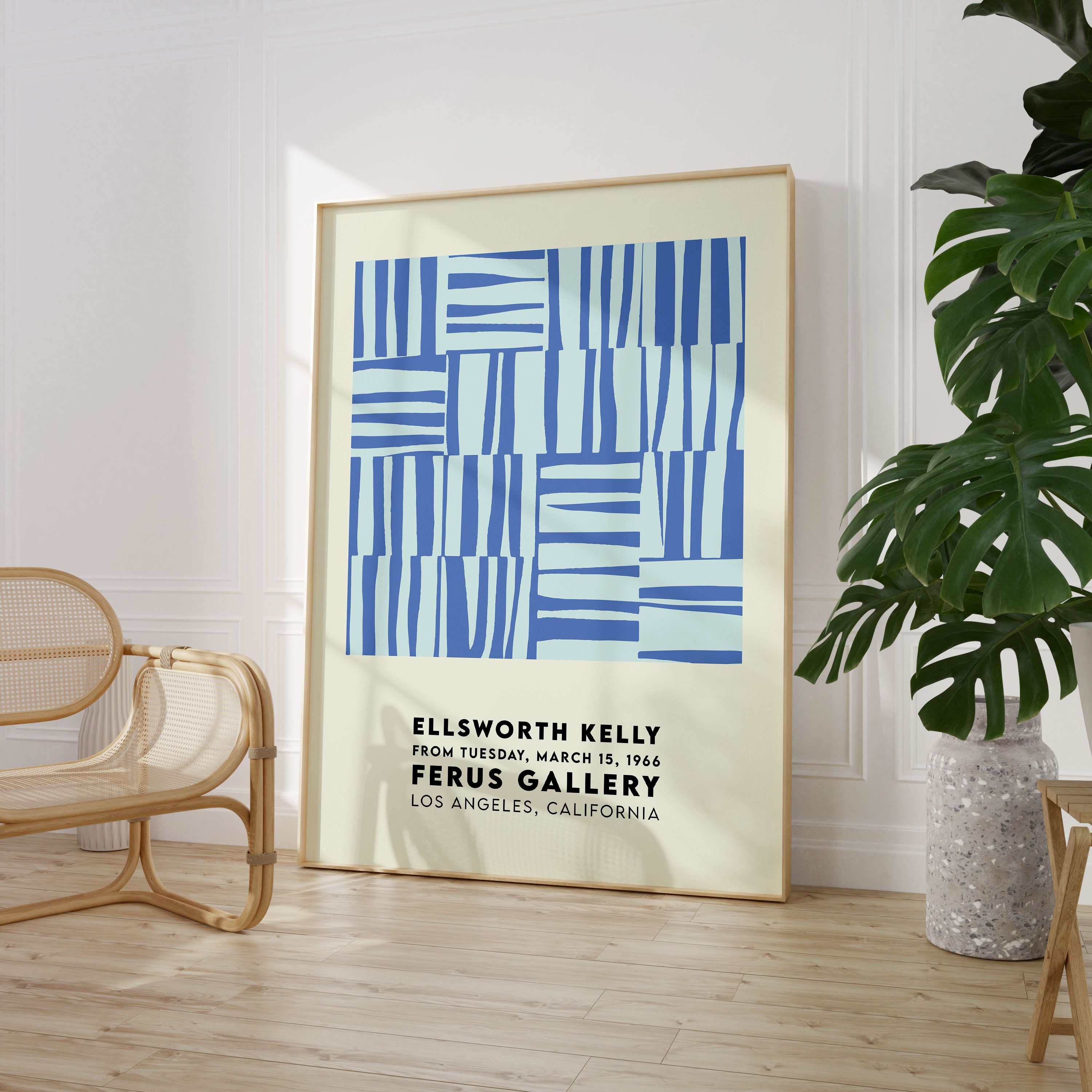 Ellsworth Kelly Exhibition Poster, Blue Abstract Art Print