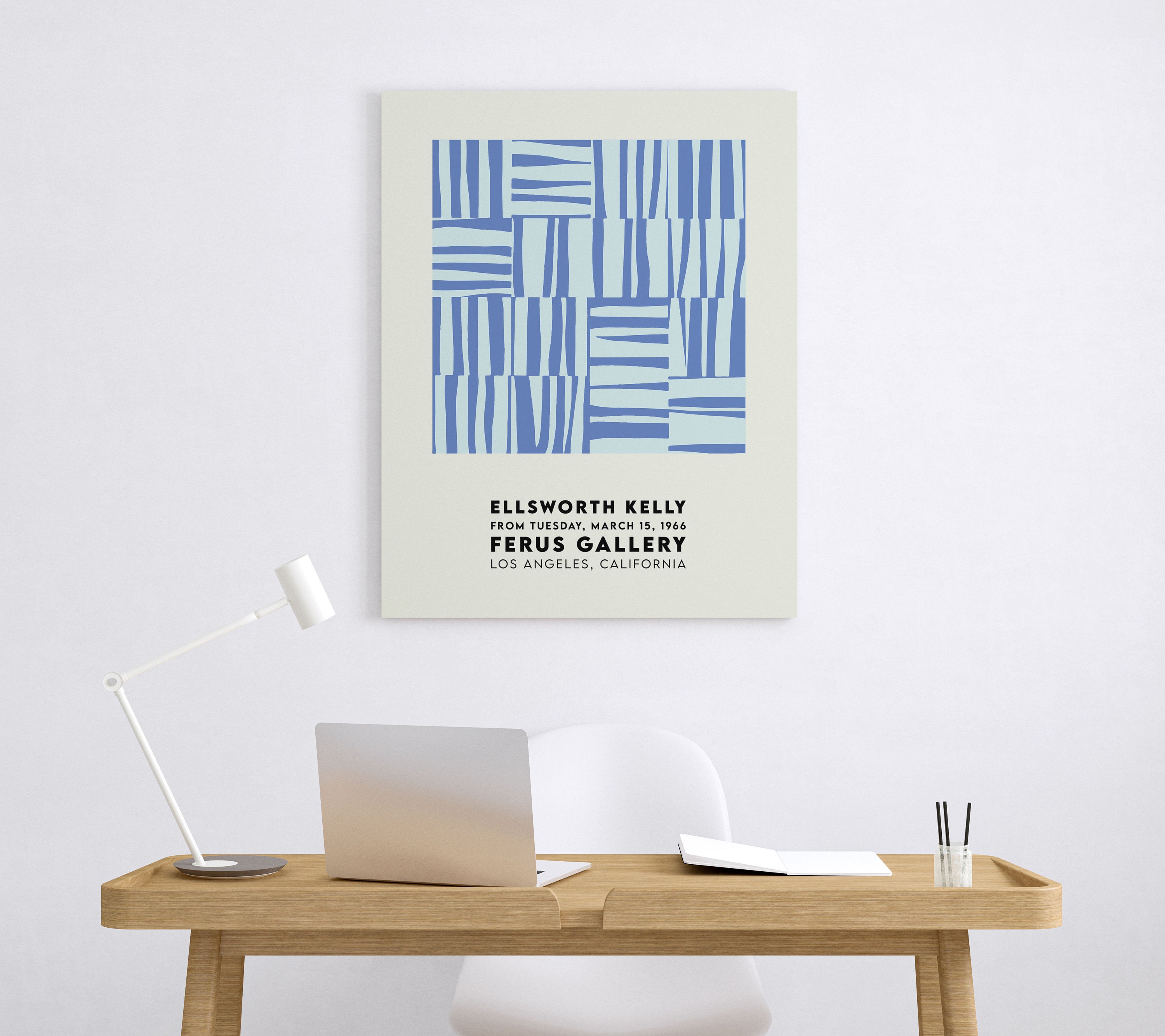 Ellsworth Kelly Exhibition Poster, Blue Stripes Print