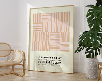 Ellsworth Kelly Exhibition Poster, Beige Abstract Stripes Print (Digital Download)