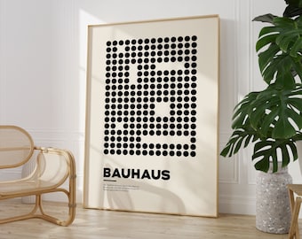 Black&White Geometric Bauhaus Poster, Abstract Bauhaus Print, Office Decor, Digital Download
