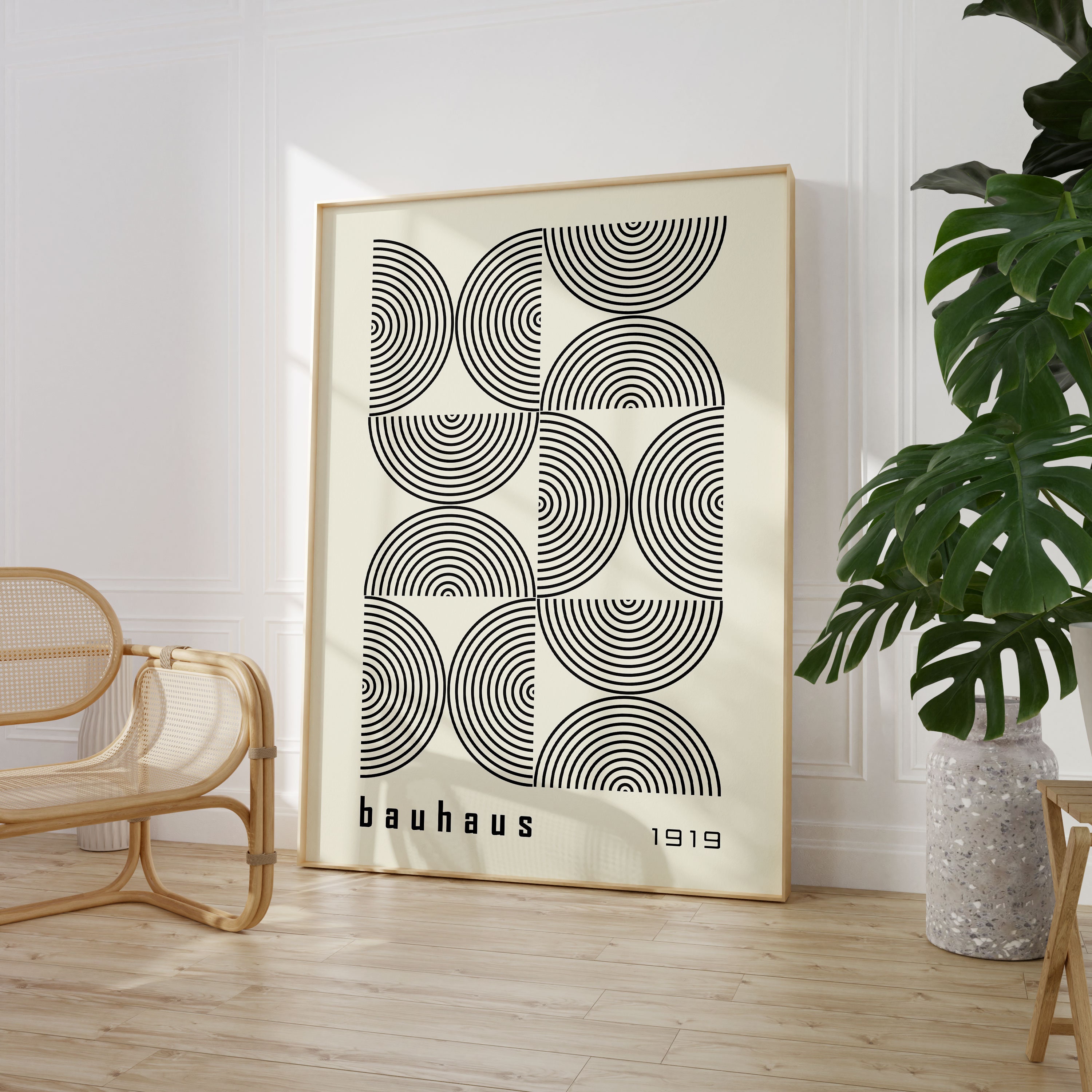 Bauhaus Exhibition Poster Print, Geometric Mid Century Modern Wall Art ...