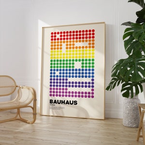 Rainbow Geometric Bauhaus Poster, Abstract Bauhaus Print, LGBTQ Print, Office Decor, Digital Download