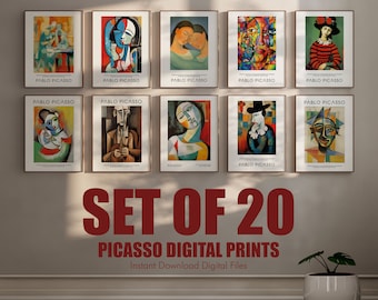 Picasso Abstract Art Print Set, Gallery Wall Decor (Digital Download)
