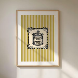 Sardines Can Retro Poster, Printable Coastal Home Decor, Modern Vintage Food Illustration, Kitchen Decor, Trendy Wall Art