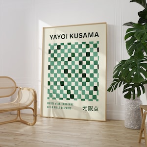 Yayoi Kusama Exhibition Poster, Gallery Wall Art, Kusama Print, Kusama Nets, Digital Download, Japanese Decor, Printable Minimalist Poster