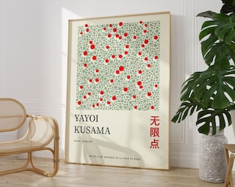 Yayoi Kusama Exhibition Poster, Japanese Decor (Digital Download)