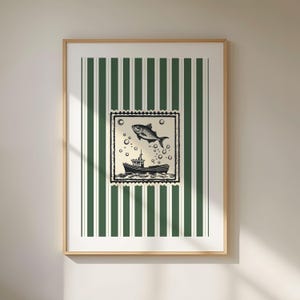 Vintage Sardines Retro Poster, Printable Coastal Home Decor, Food Illustration, Kitchen Decor, Trendy Wall Art