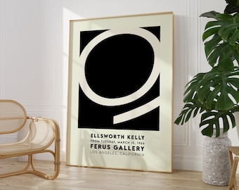 Ellsworth Kelly Exhibition Poster, Black Geometric Abstract Art (Digital Download)