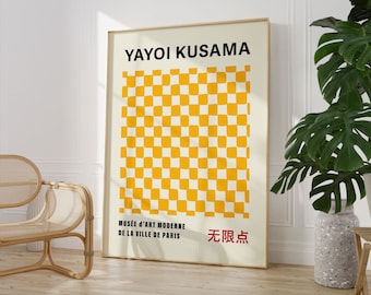 Yayoi Kusama Exhibition Poster, Minimalist Japanese Decor (Digital Download)