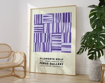 Ellsworth Kelly Exhibition Poster, Purple Abstract Art (Digital Download)