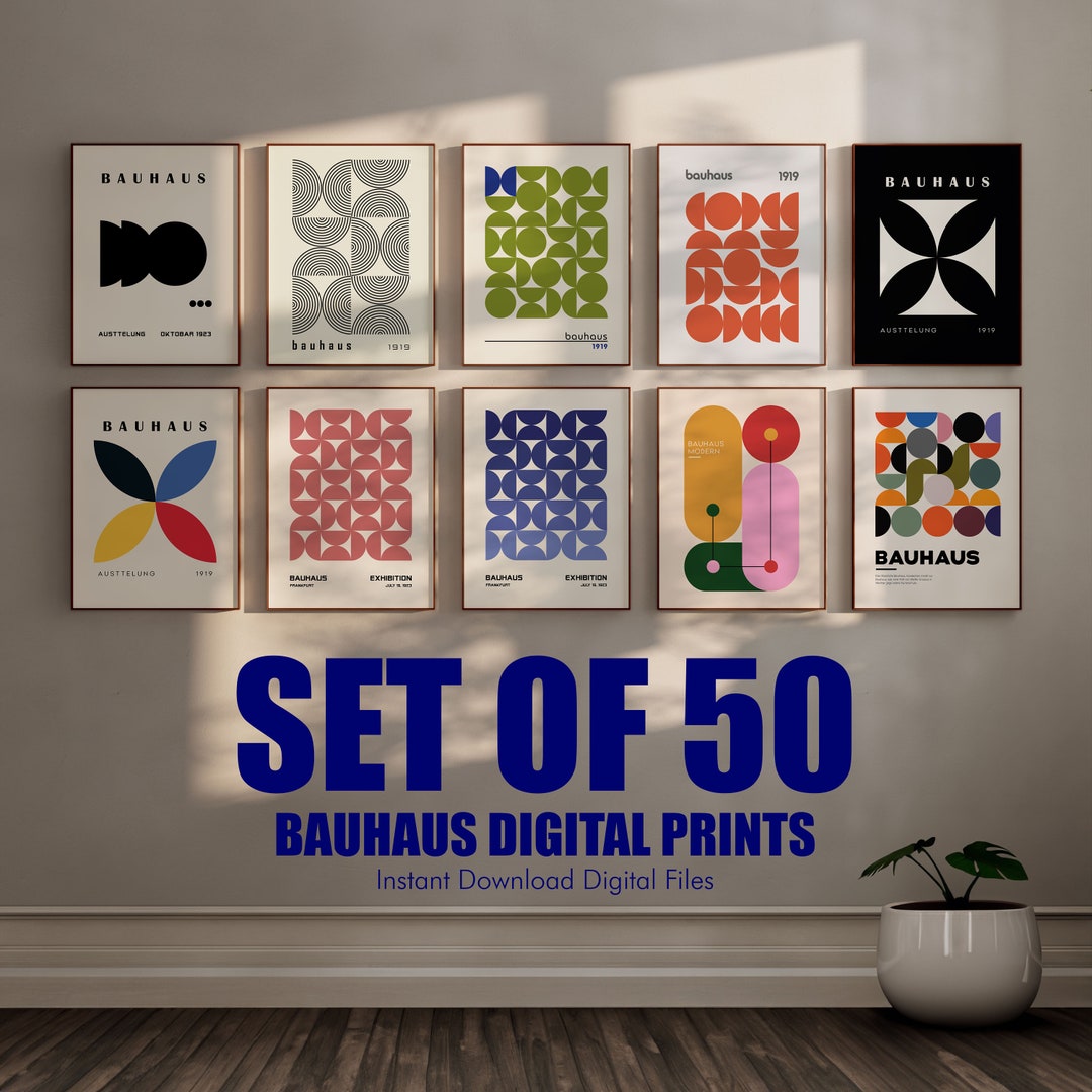 Geometric Bauhaus Print Set, Gallery Wall Art (digital Download) - Etsy