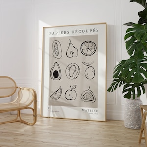 Henri Matisse Art Print, Matisse Exhibition Poster, Matisse Fruit Poster, Digital Download, Modern Art Gallery, Minimalist Wall Art