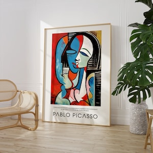 Pablo Picasso Abstract Geometric Faces Digital Wall Art Print, Vintage Maximalist Poster, Famous Artist Print, Instant Download