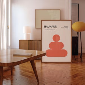 Bauhaus Trendy Abstract Poster, Bauhaus Printable Exhibition Poster, Geometric Wall Art, Mid Century Modern, Digital Download
