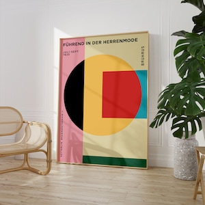 Geometric Bauhaus Exhibition Print, Vintage Museum Poster (Digital Download)