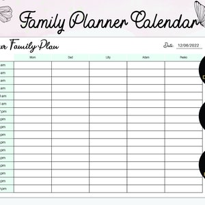 EDITABLE Weekly Family Planner | Printable Family Calendar Weekly ...