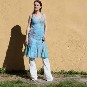 Y2K Vintage Mesh sheer sleeveless dress in blue paisley XS/S image 1