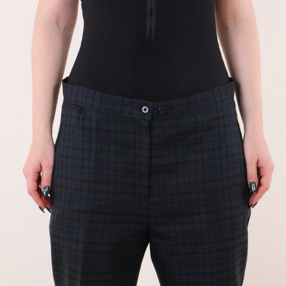 Vintage Navy plaid check suit pants ~M/L Petite, … - image 7