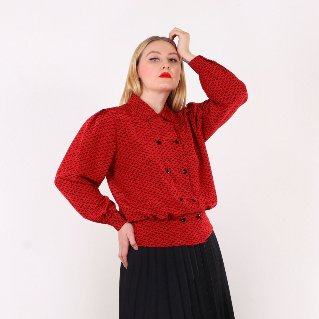Vintage Double Breasted Cotton Blouse 1