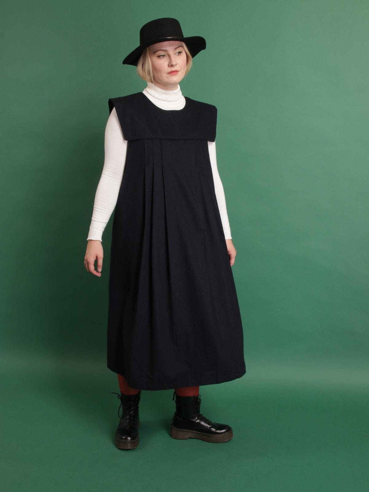 SUPER FINE DRY PURITAN COLLAR LONG DRESS