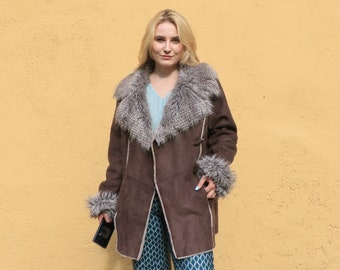 Vintage Y2K Penny Lane Faux fur coat L