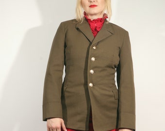 Authentic 1988 Vintage Soviet Army Uniform Jacket Blazer With Original Soviet Military Factory Stamps XS