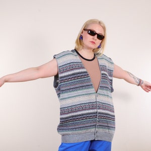 90s Cassan by Bueckle Crazy Pattern Sweater | Vintage Brown and Grey Hipster Sweater