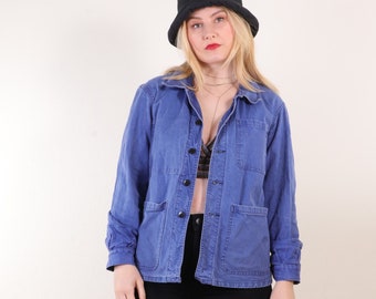 Vintage Denim Work Wear Jacket Shaket in blue XS/S