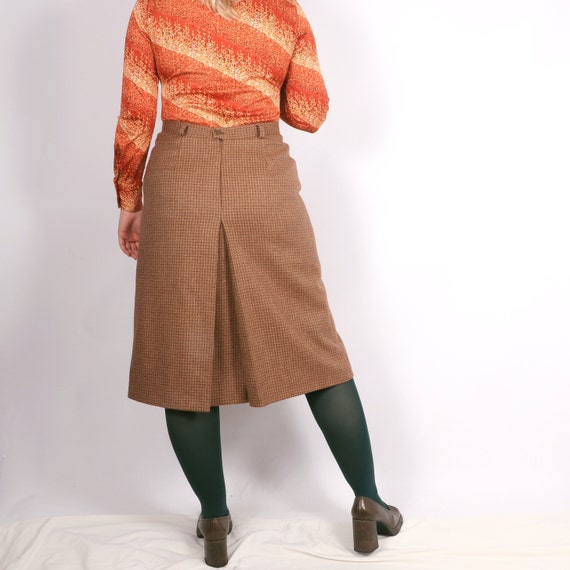 Vintage Italian 70s Pure New Wool plaid front ple… - image 3