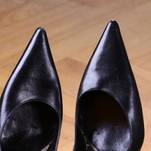 Y2K Pointy Strap Stilettos Spanish Leather UNWORN high heel pumps EU 37.5 image 6