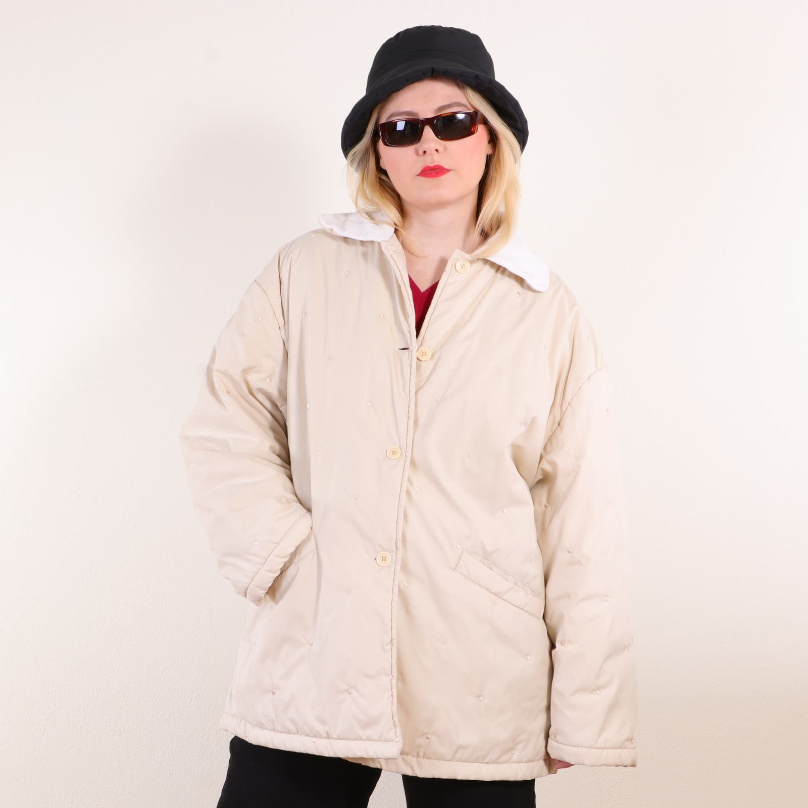 Polka dot puffer jacket outlet
