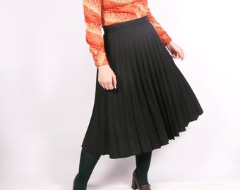 Vintage 90s accordion pleat skirt M/L, Dark Academia secretary business work office smart casual skirt 30s 40s style