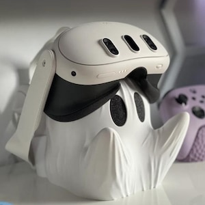 Meta Quest 3 Ghost Dock for VR Headsets - Meta Quest 3 Ghost VR Stand – VR Display Dock Gift – Fits Quest 3 & 2