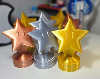 3D Mario Kart Custom Trophy , Personalized Mario Kart Star Trophy, Super Mario Kart Home Circuit, Mario Kart tournament Trophies